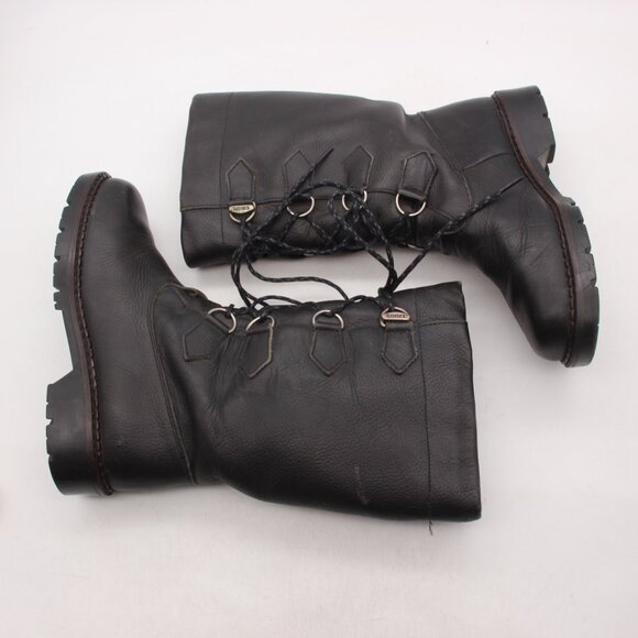 Sorel Salerno Women's Size 7 M Black Leather Mid Calf Boot Winter Snow Lace Up - Picture 8 of 11